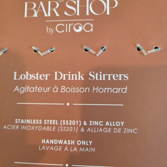 The Bar Shop by Ciroa Gold Lobster Drink Stirrers Set of 4 Stainless Steel - Picture 5 of 5